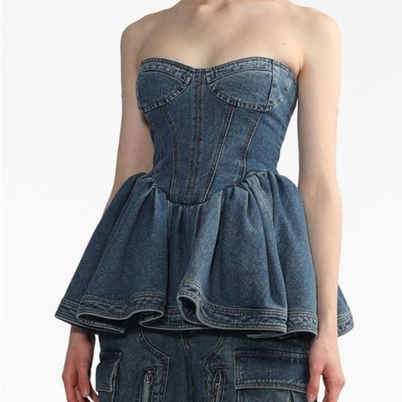 Tops - Denim strapless top nwot